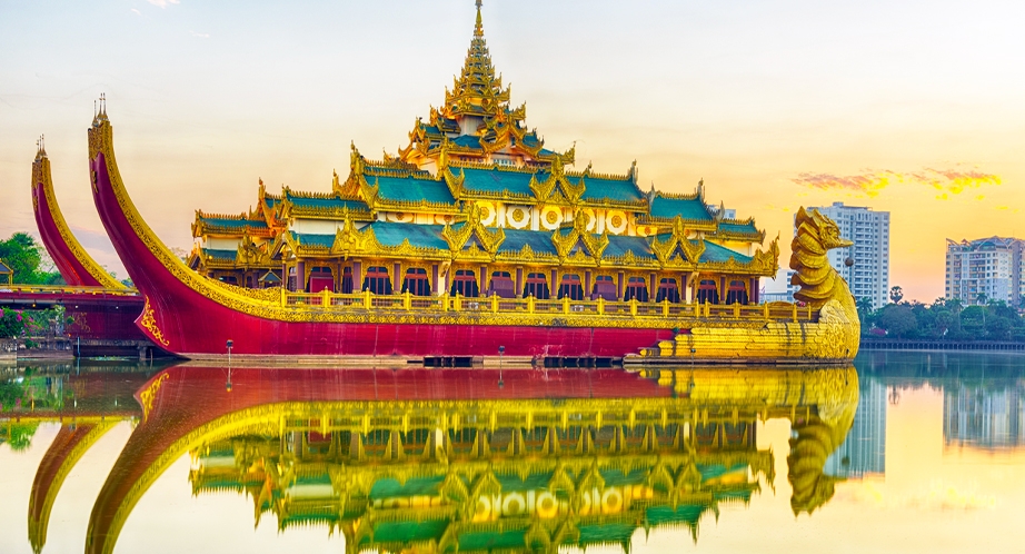 Karaweik Hall on Royal Lake (Yangon)