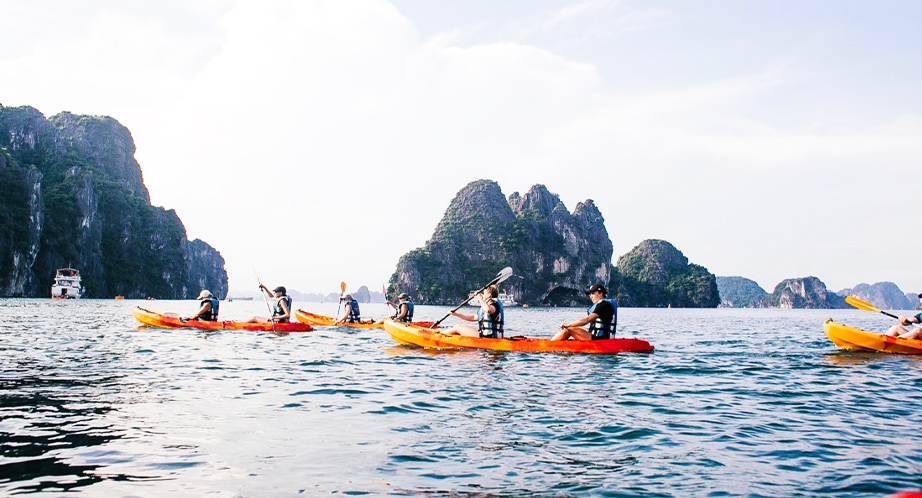 Kayaking in Halong Bay