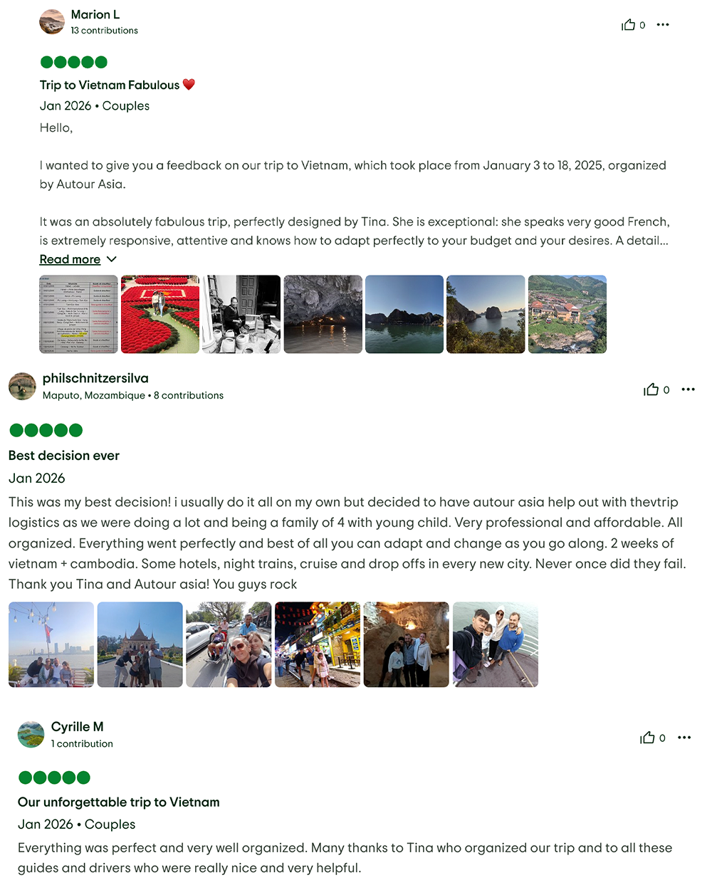 Client Testimonials on TripAdvisor