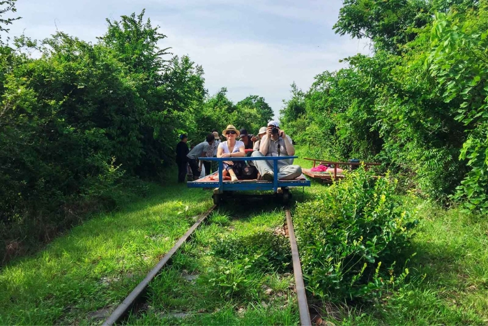 Bamboo Train, the last experience during the 2-day small group tour to Battambang
