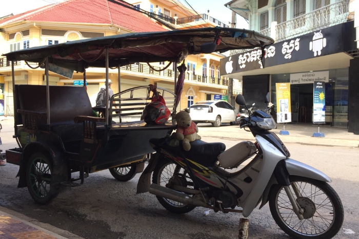 Tuk-tuk is one of the most popular means of transport in Battambang