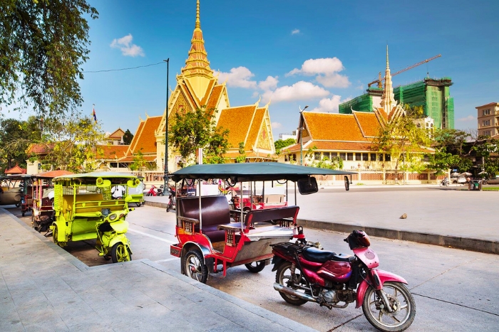 Getting around by tuk-tuk when traveling to Cambodia
