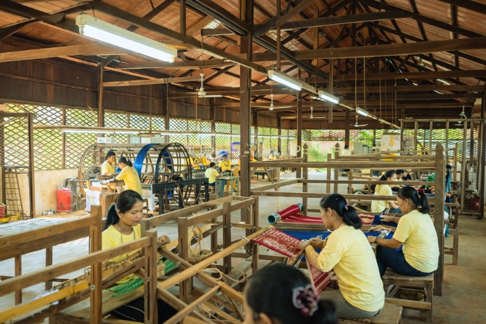 Meeting with silk artisans in Siem Reap