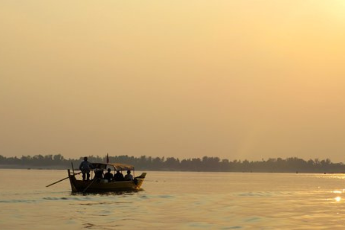 The poetic landscape of the Mekong River during the rainy season