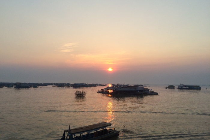 Sunset at Tonle Sap before ending my nature trek in Cambodia in April