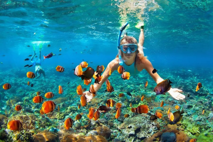 Don't miss the snorkeling experience to admire the coral reefs and colorful fish in Koh Rong!