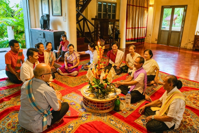 A moment of peace during the Baci ceremony in Laos in April