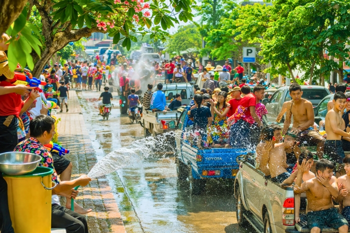 Dive into the water games of Boun Pi Mai in Laos