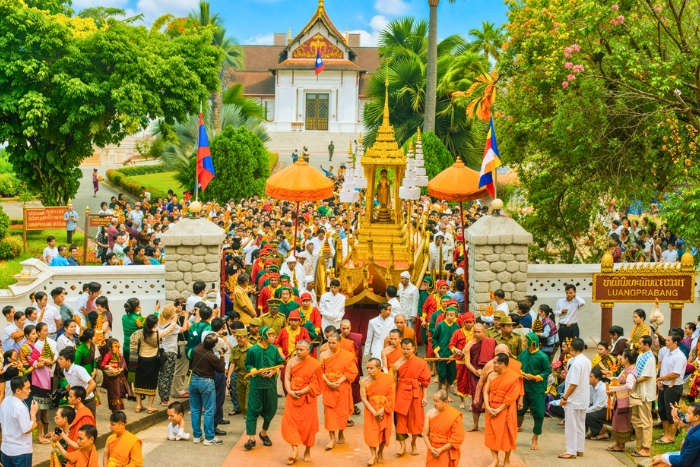 In Luang Prabang, fully experience the Laos festivals in April