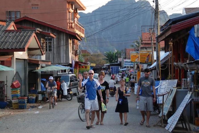 Exploring Vang Vieng on foot