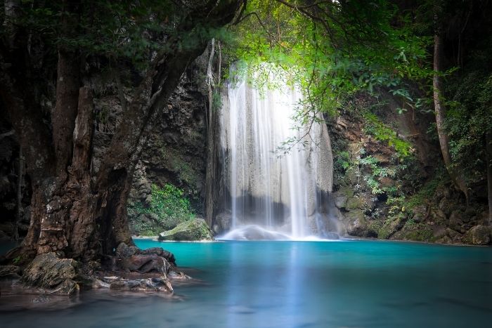 Erawan Waterfall - nature and swimming during a high-end 2-week tour in Thailand