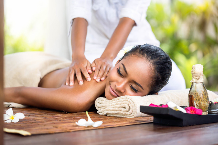 Traditional Thai massage in a local Bangkok spa