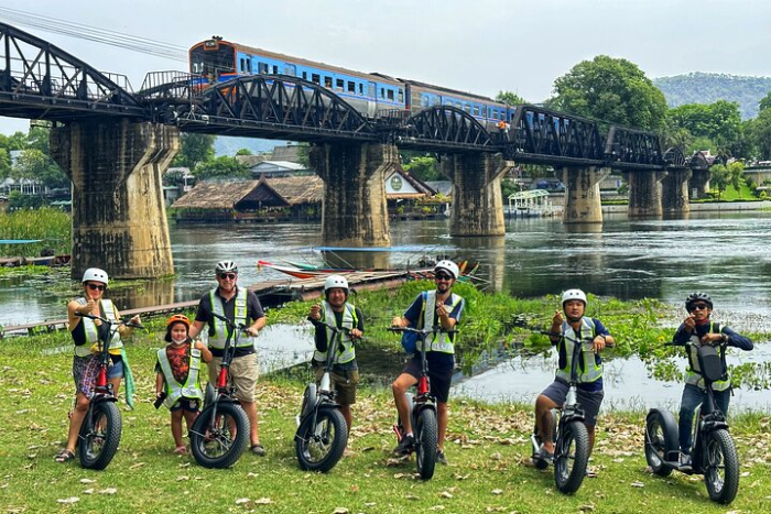 E-scooters are a recommended means of transportation for those traveling solo in Kanchanaburi