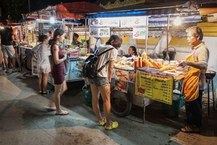 The night market is a great place for families to try local specialties