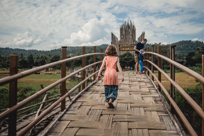 Su Tong&lrm; Pae bamboo&lrm; bridge for a memorable&lrm; walk during your family trip in Northern Thailand
