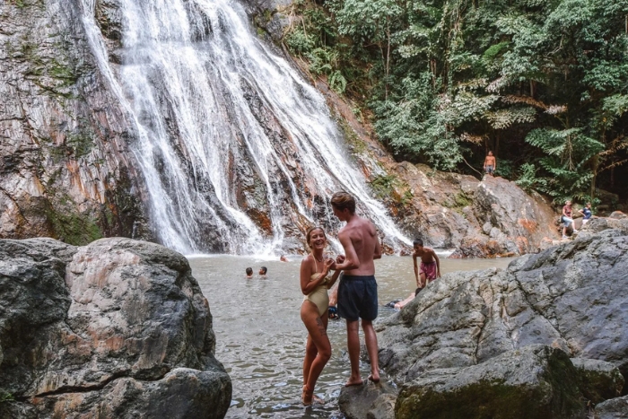 Na Muang waterfall is an excellent check-in site during 10 days Phuket Koh Samui
