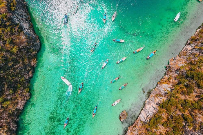 Maya Bay with turquoise waters on Phi Phi Islands