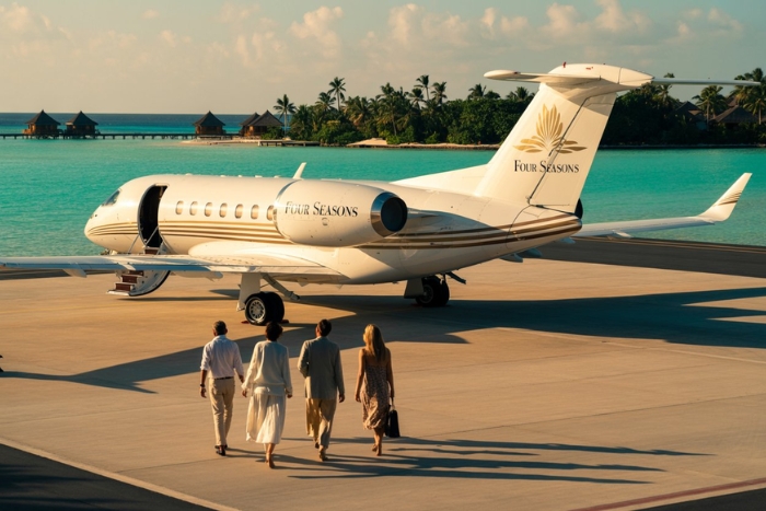 Four Seasons private Airbus jet