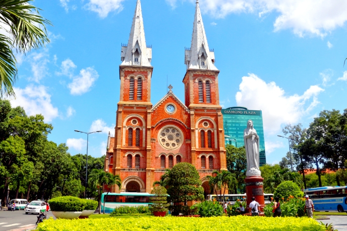 Gothic architectural symbol in the heart of Ho Chi Minh City