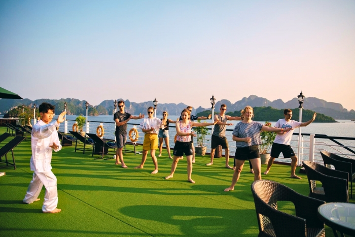 A peaceful farewell unfolds in Halong Bay during travel to Vietnam