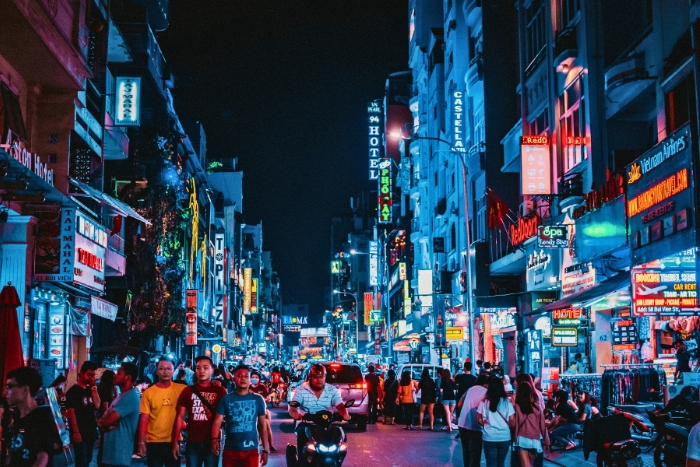 Vibrant crowds at Bui Vien Walking Street