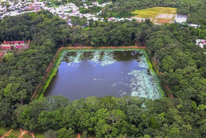 Ba Om Pond temple, famous for its unique architecture and serene natural surroundings
