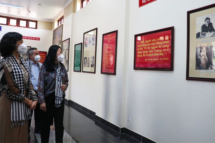 The interior of the Ben Tre Museum on a rainy day