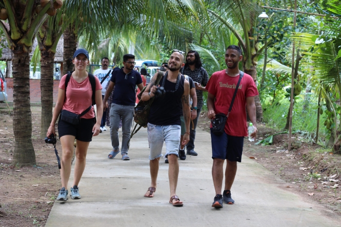 Walking, a local transport Ben Tre to discover authenticity