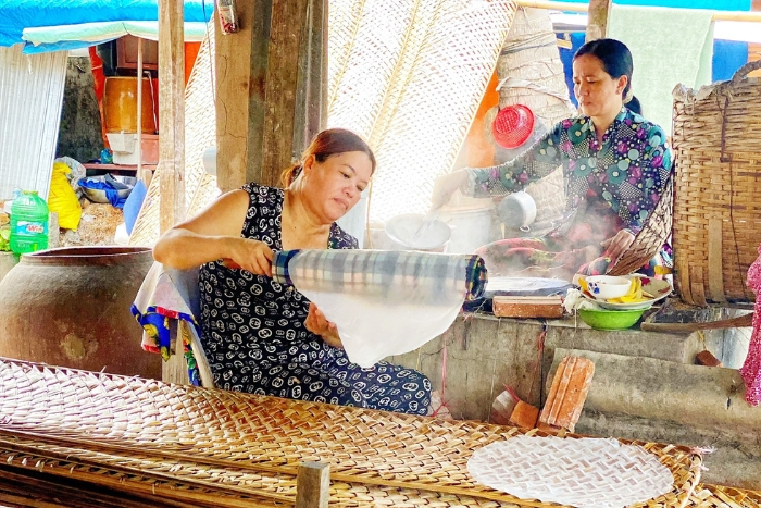 Traditional rice paper village in Can Tho