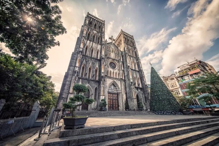 The construction of Cathedral Saint Joseph Hanoi began in 1884