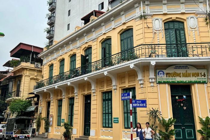 The many embassies and colonial villas in the French Quarter in Hanoi