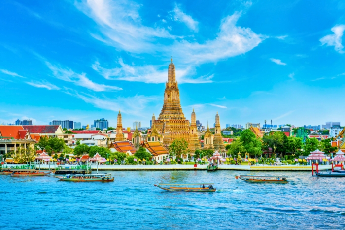 Wat Arun rises gracefully along Bangkok’s riverside