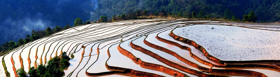 The beauty of Lai Chau&rsquo;s terraced rice fields during the water pouring season