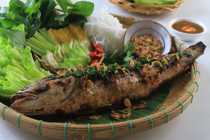Flame-grilled fish in Tien Giang