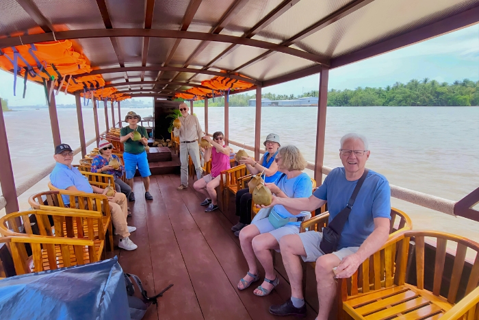 Cruising in a sampan through the Mekong Delta, Vietnam