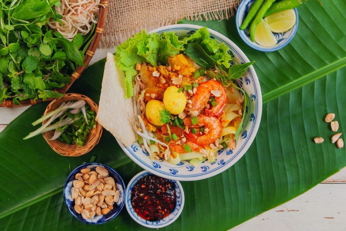 A classic Mi Quang bowl on my trip to Da Nang