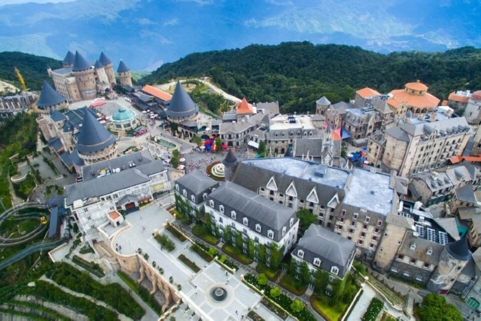 French village in Ba Na Hills with its small alleys, church, and European-style restaurants
