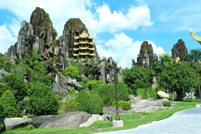 Marble mountains (Ngu Hanh Son), a group of five marble and limestone hills