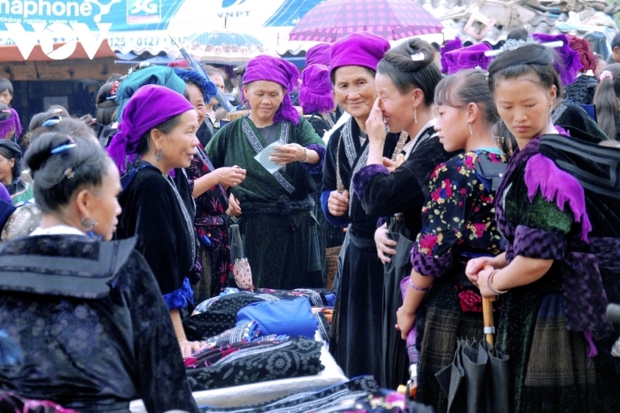 Lively atmosphere at the local market
