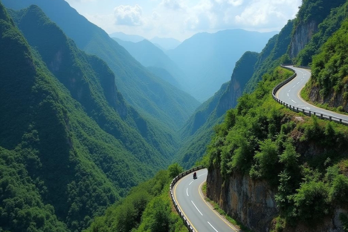 On the way to Du Gia during Ha Giang Loop cycling tour