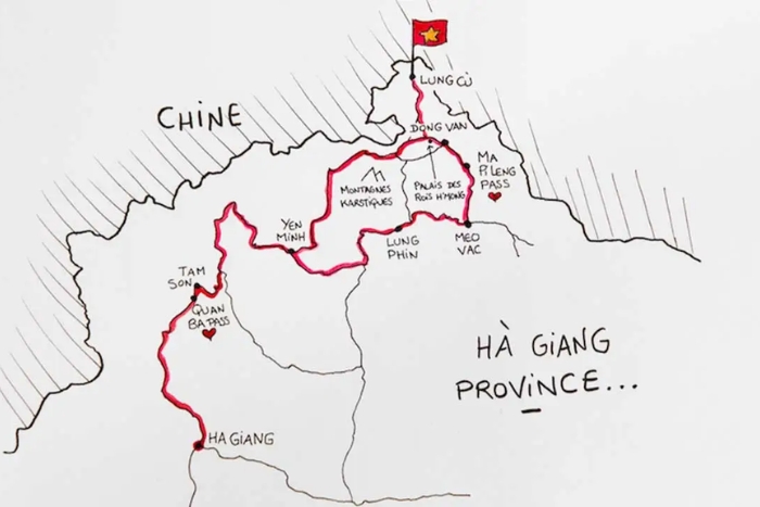 Map of Ha Giang Loop