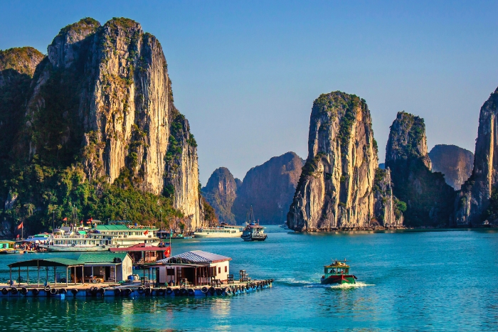 Daily life unfolds between sea and mountains