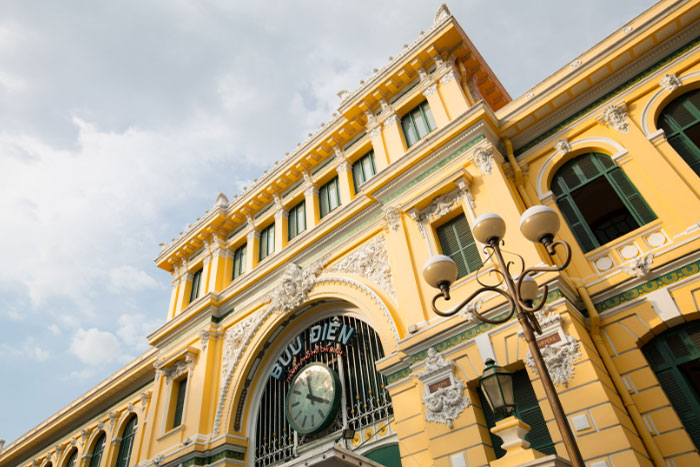 The entrance of Saigon Central Post