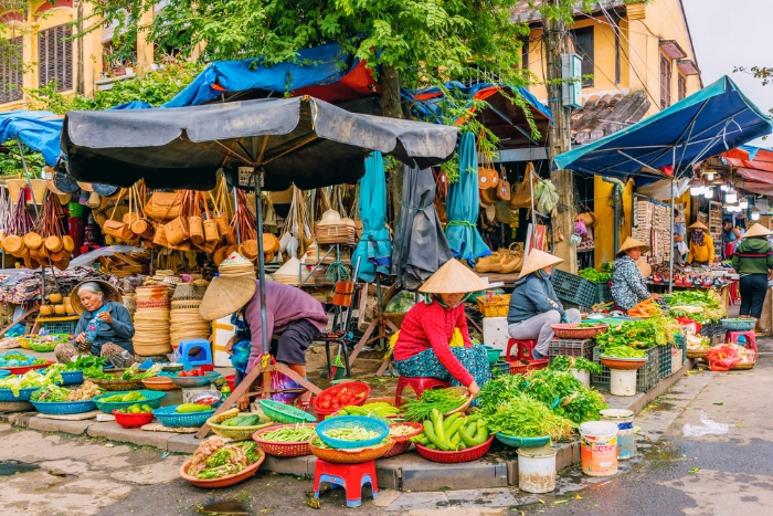 Exploring the local market on my trip to Hoi An