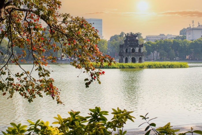 Hoan Kiem Lake is a must-see on a 14-day luxury Vietnam and Laos tour