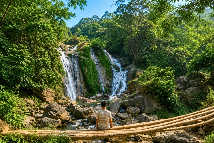 Go Lao Waterfall, a must-visit destination in Mai Chau