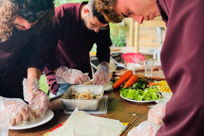 Joining a cooking class on a solo travel to Tam Coc