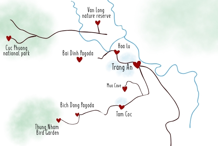 Overview and Tam Coc Ninh Binh Map