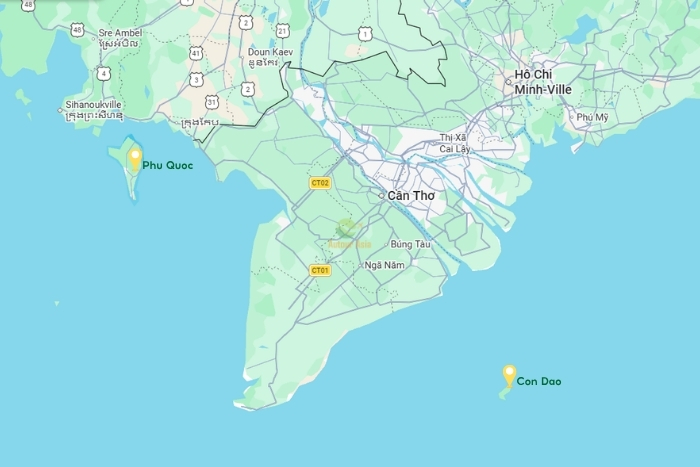 Where is Phu Quoc vs Con Dao in Vietnam travel map?