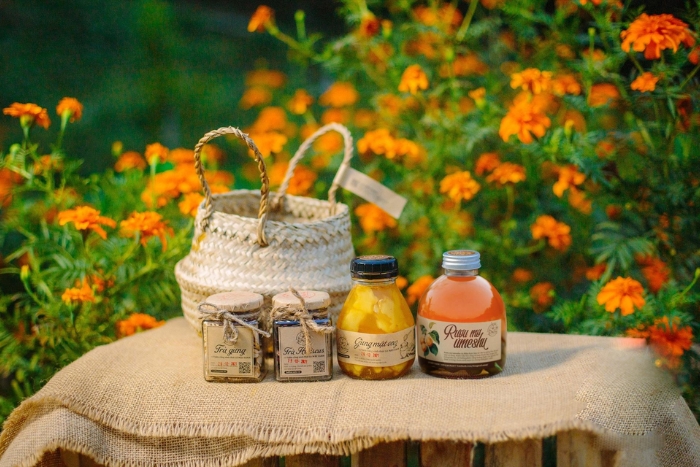 Ginger and honey tea at Là Mây Farm